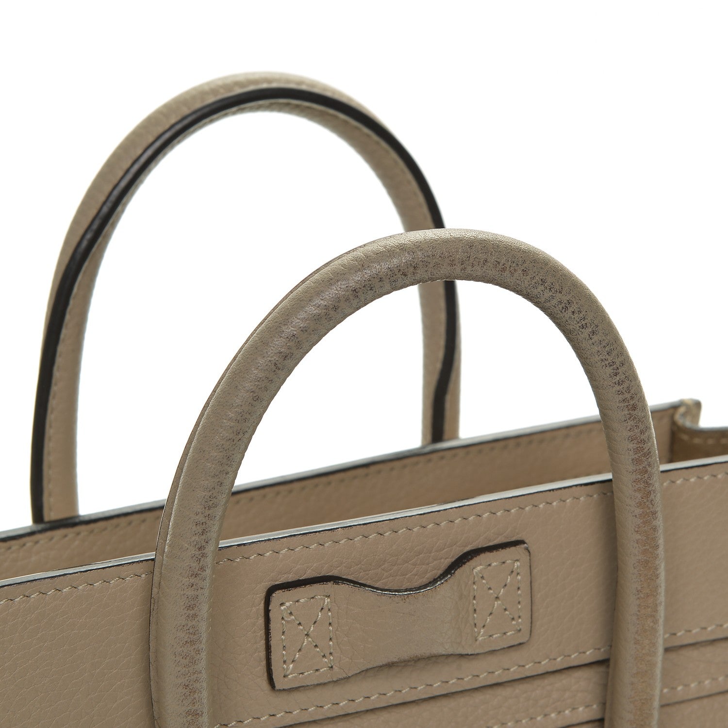 Celine Drummed Calfskin Nano Luggage Dune 8 of 9