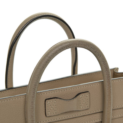 Celine Drummed Calfskin Nano Luggage Dune 8 of 9