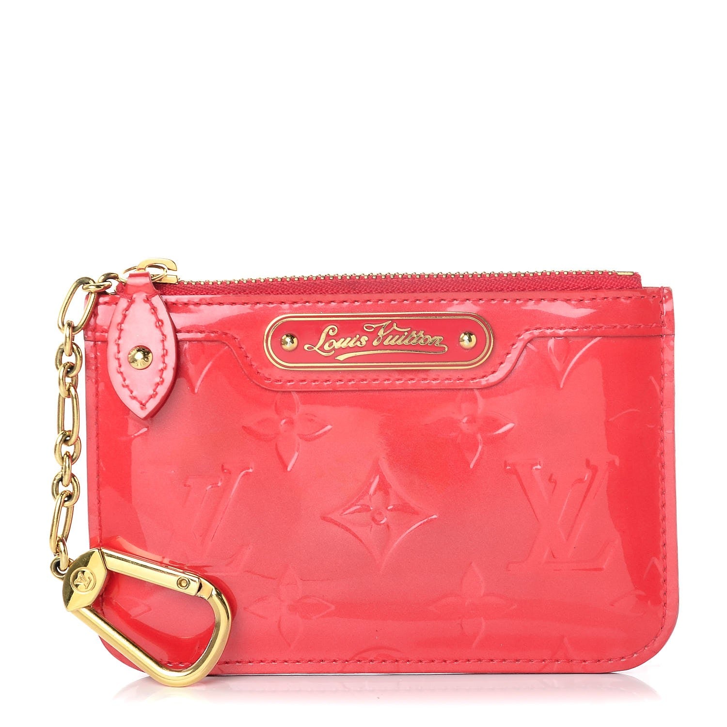Louis Vuitton Vernis Key Pouch Rose Litchi 1 of 9