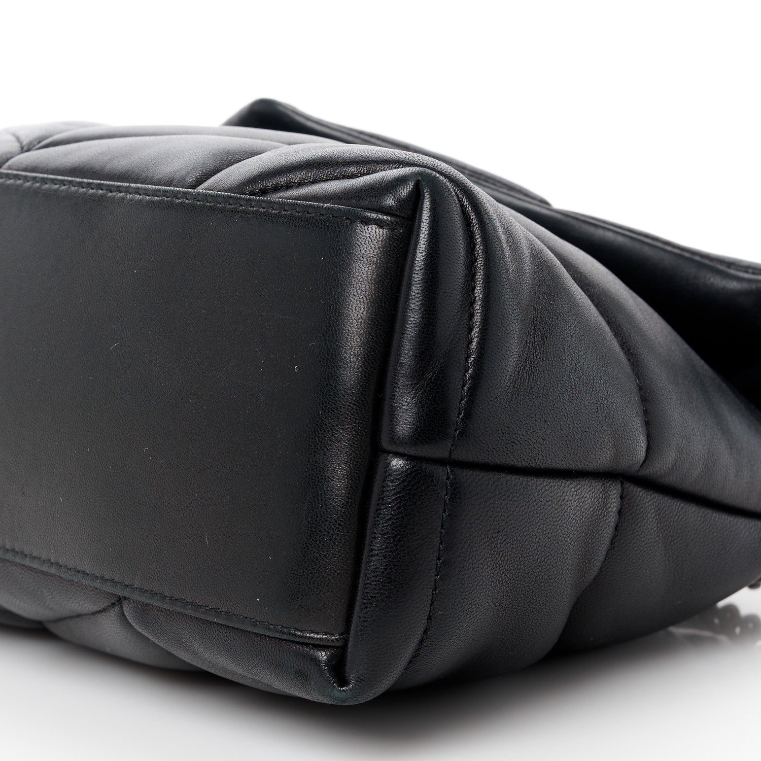 Saint Laurent Lambskin Quilted Small Loulou Puffer Monogram Chain Satchel Black 9 of 15