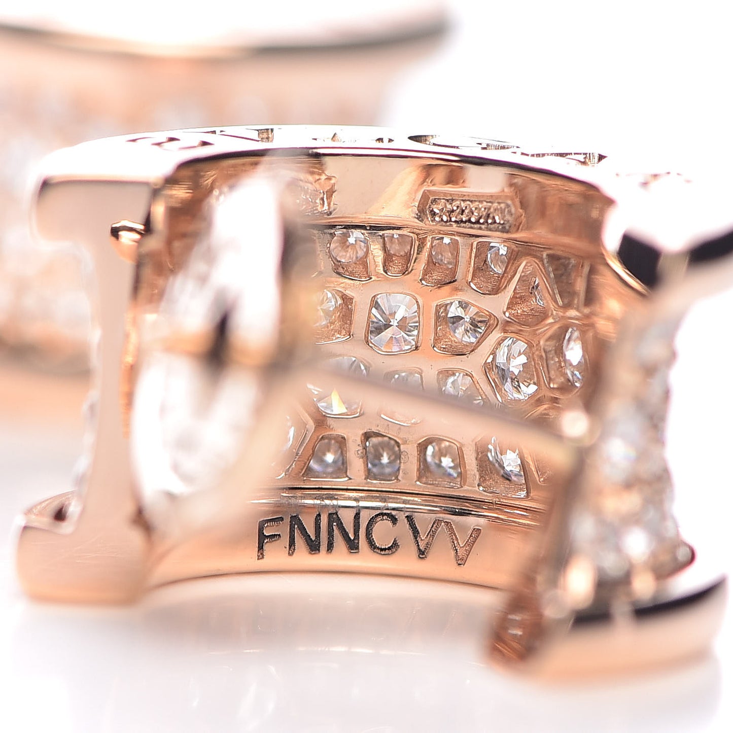 18K Rose Gold Diamond B.Zero1 Huggie Earrings