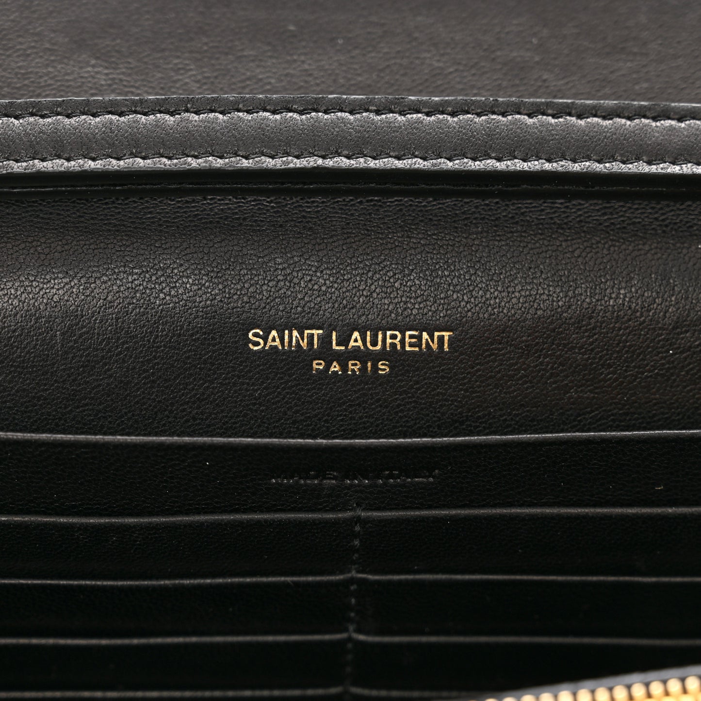 Lambskin Carre Quilted Cassandre Chain Wallet Black
