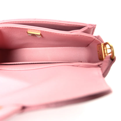 Chanel Shiny Caviar Quilted Mini Top Handle Flap Pink 5 of 10