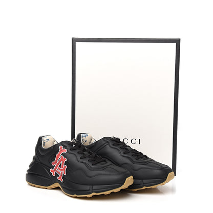 Gucci X MLB Calfskin LA Dodgers Mens Rhyton Sneakers 7 Black 9 of 9
