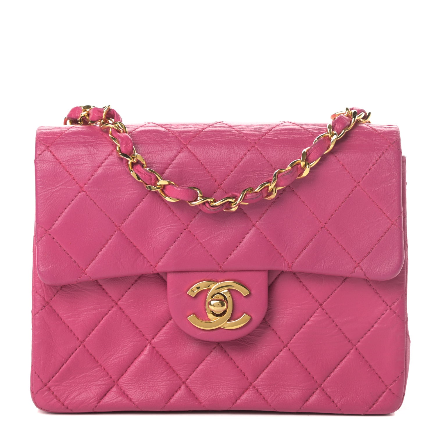 Chanel Lambskin Quilted Mini Square Flap Pink 1 of 16