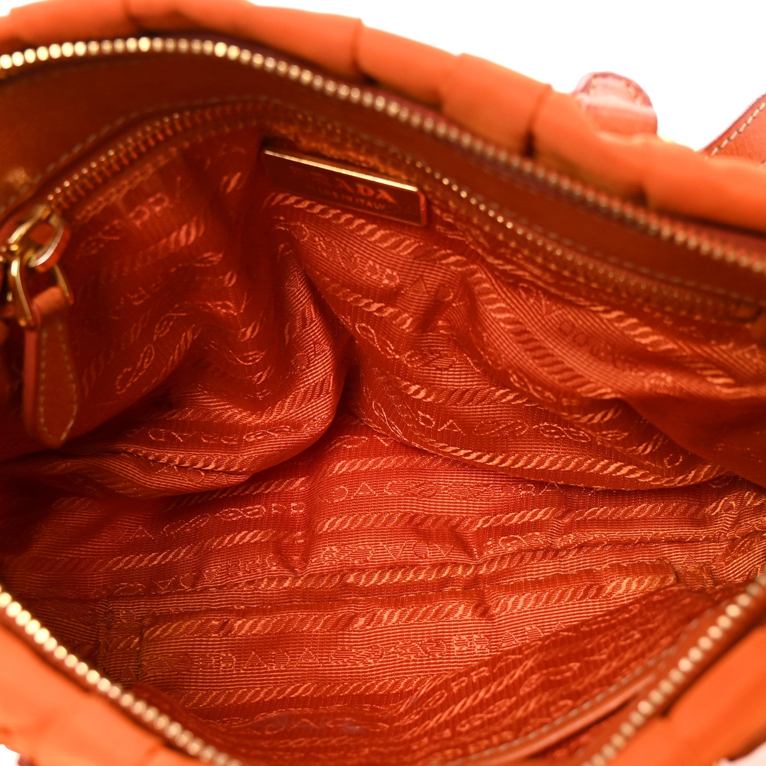 Prada Tessuto Nylon Gaufre Shopping Satchel Papaya 5 of 10