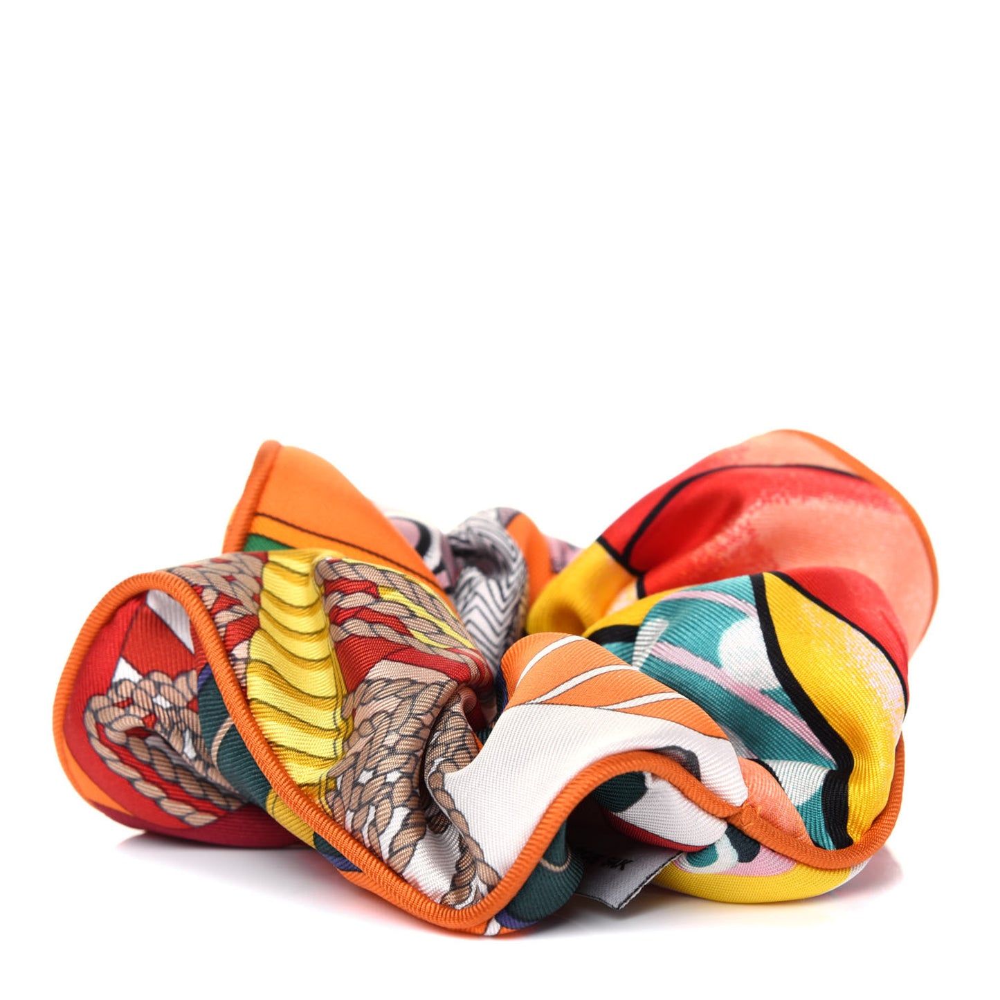 Silk Patchwork Claudia Scrunchie Orange Fruite