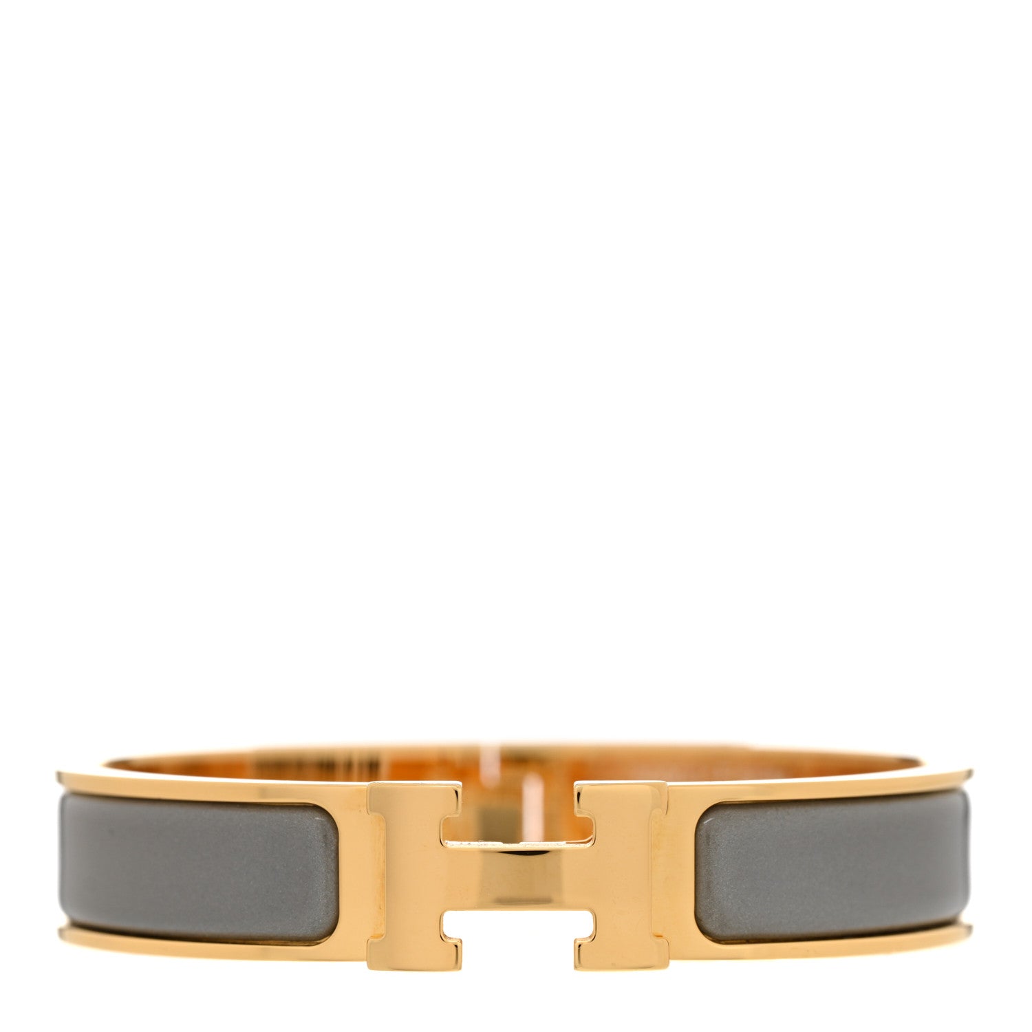 Hermes Enamel Narrow Clic Clac H Bracelet PM Marron Glace 1 of 7
