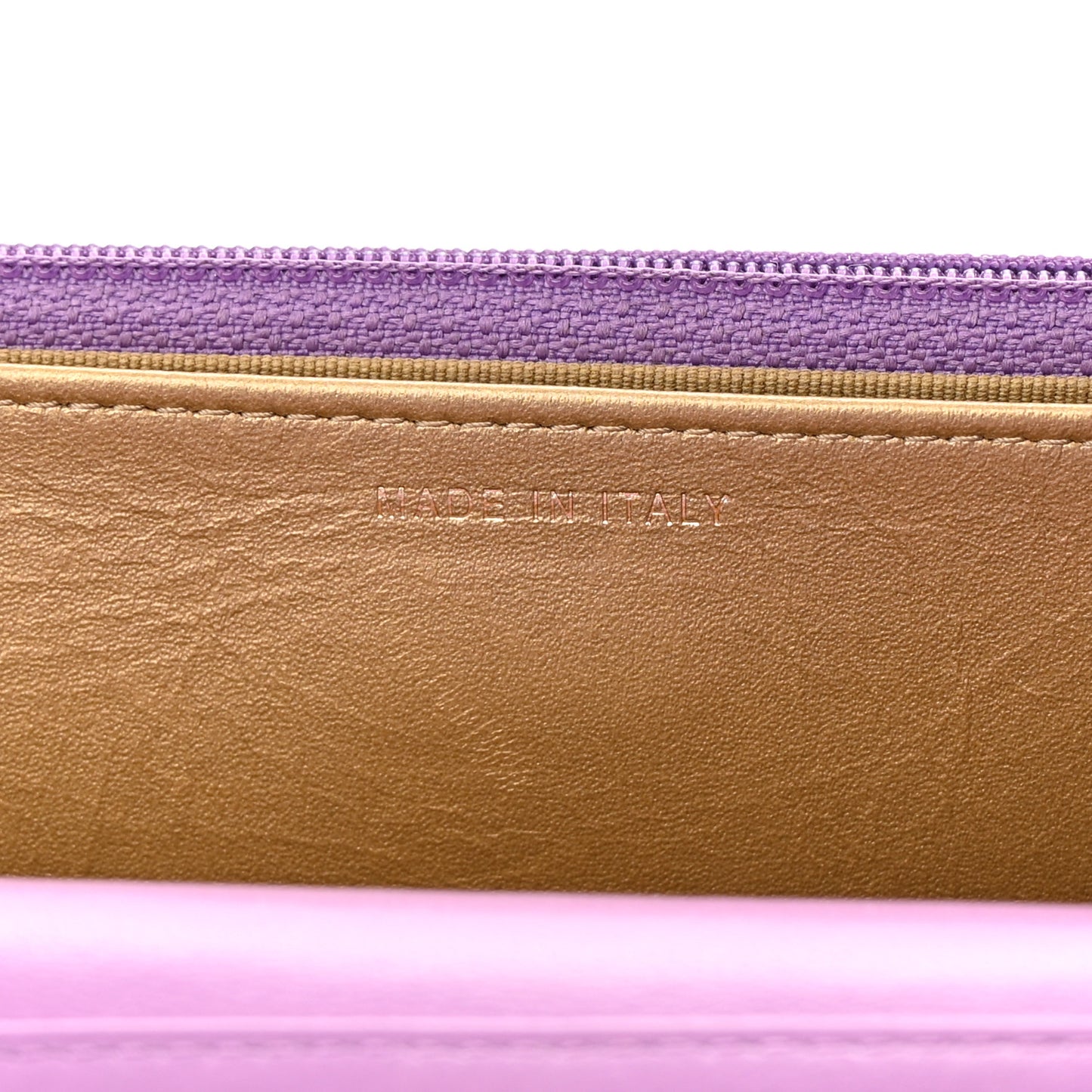 Lambskin Quilted CC Pearl Crush Wallet on Chain WOC Purple