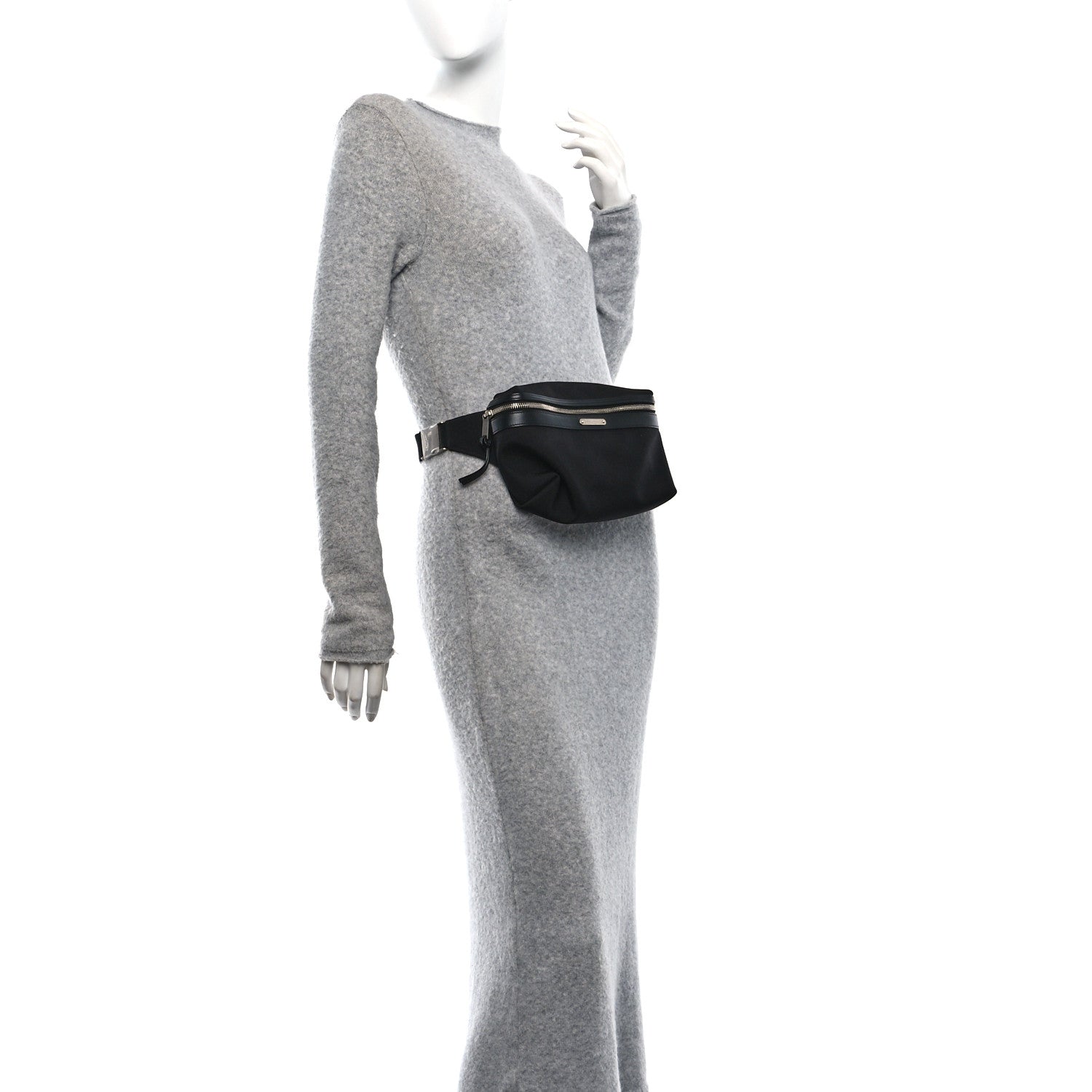 Saint Laurent Canvas Calfskin City Belt Bag Black 2 of 10