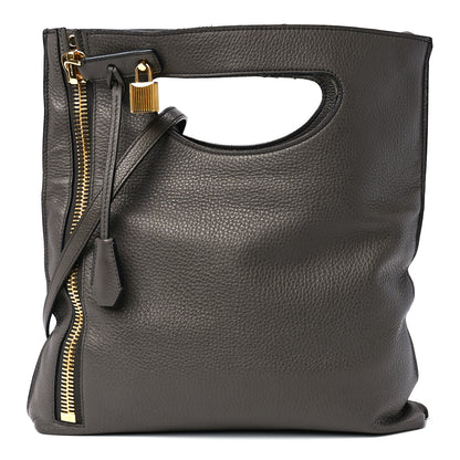 Tom Ford Grained Calfskin Alix Padlock Zip Tote Graphite 1 of 16