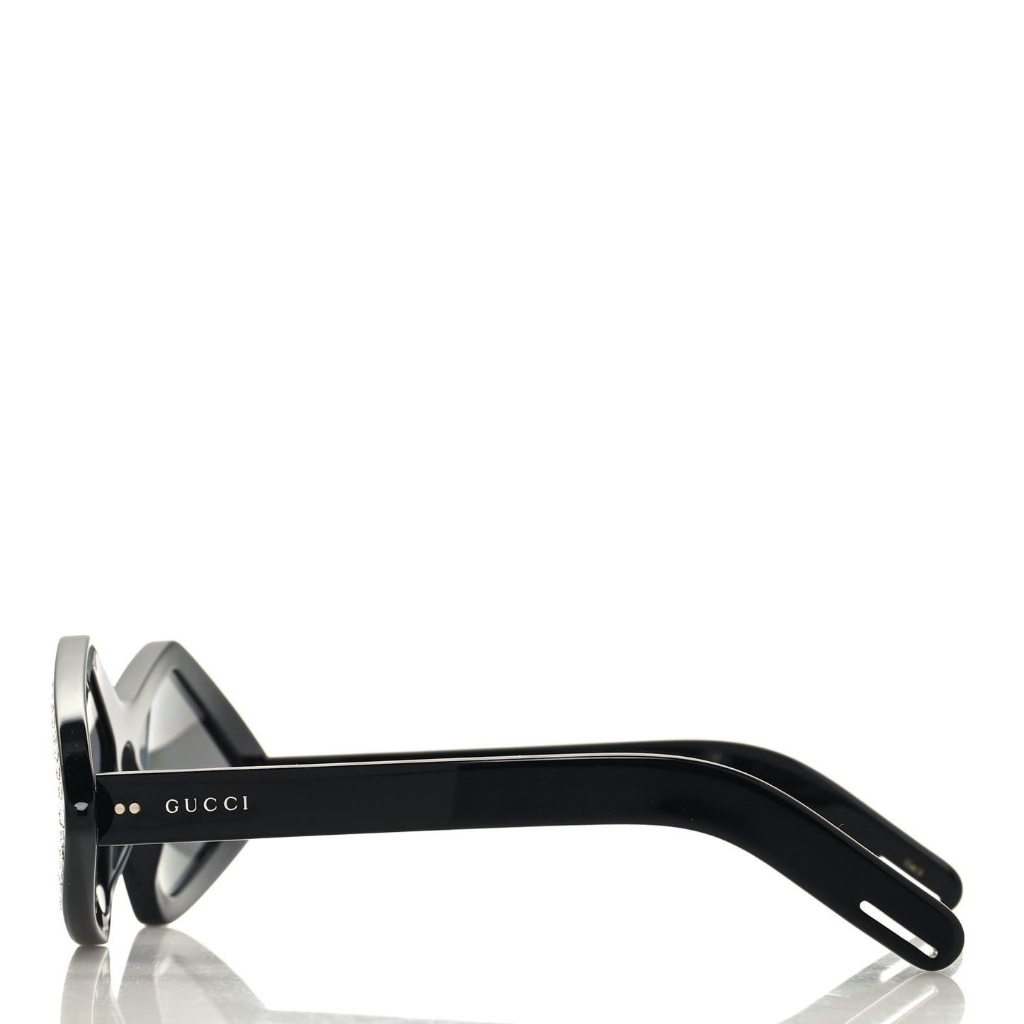 Acetate Geometric Crystal Sunglasses GG0496S Black