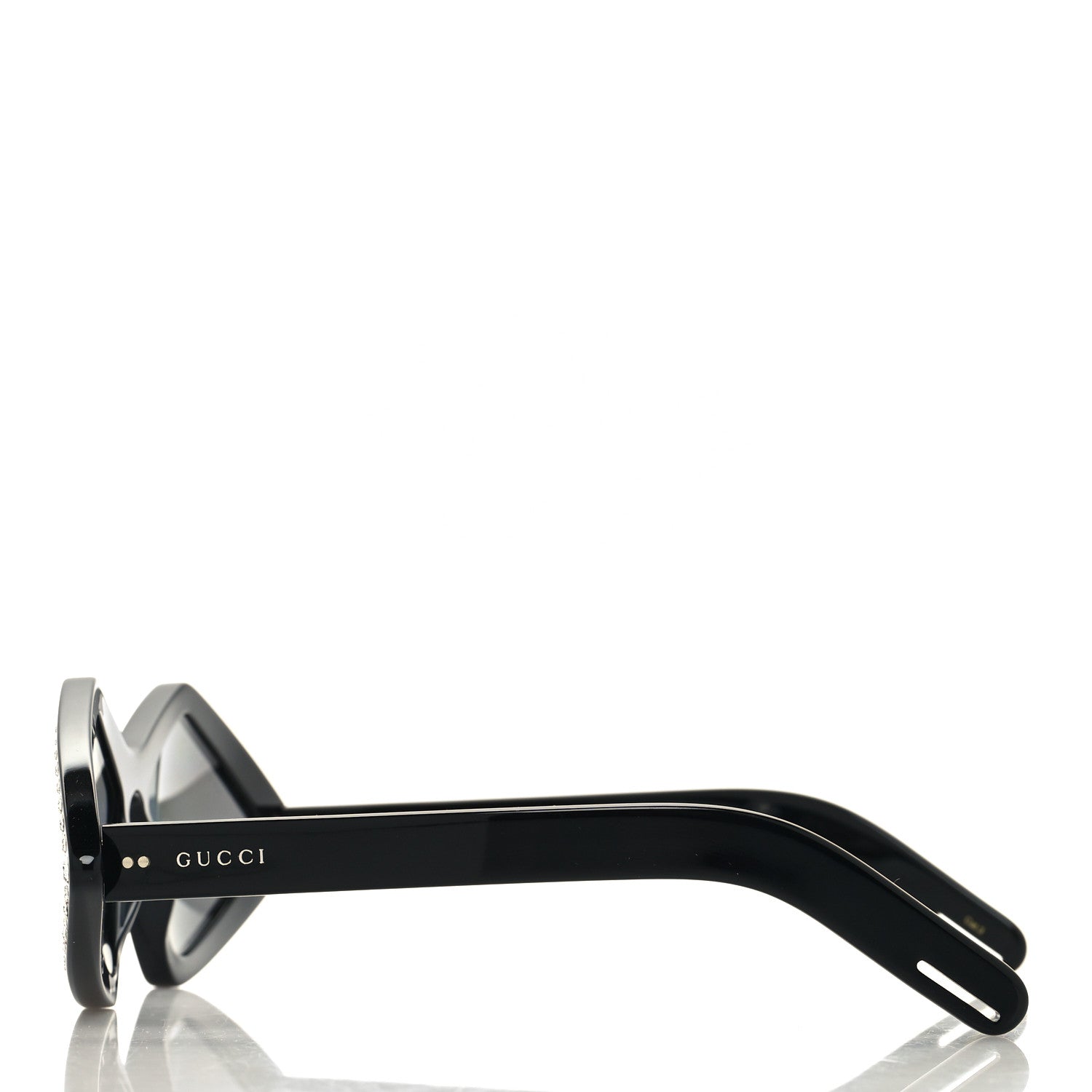 Gucci Acetate Geometric Crystal Sunglasses GG0496S Black 3 of 7