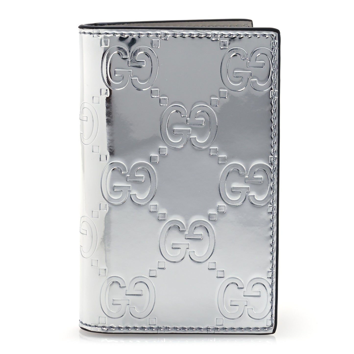 Guccissima Mirror Effect Card Holder Silver