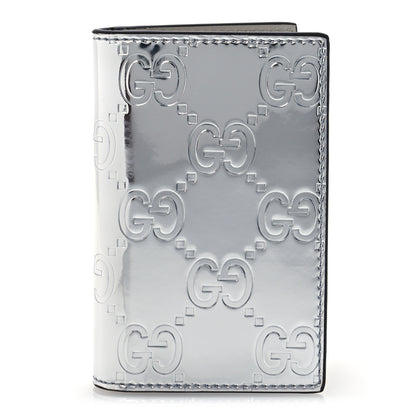 Gucci Guccissima Mirror Effect Card Holder Silver 1 of 8