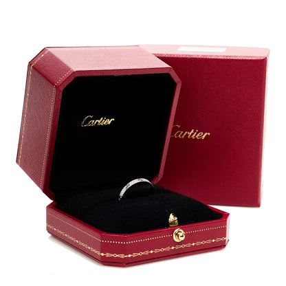 Cartier 18K White Gold Diamond 2.6mm LOVE Paved Band Ring 54 7 6 of 6