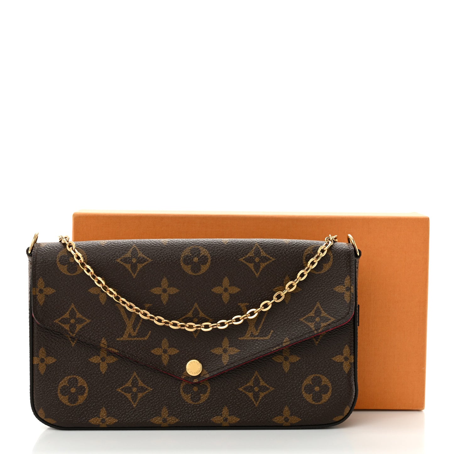 Monogram Pochette Felicie Chain Wallet Fuchsia