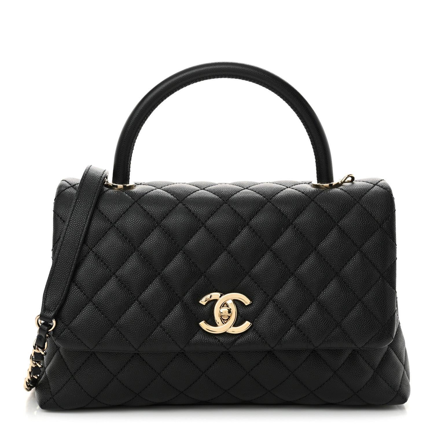 Chanel Caviar Quilted Small Coco Handle Flap Black 1 of 11