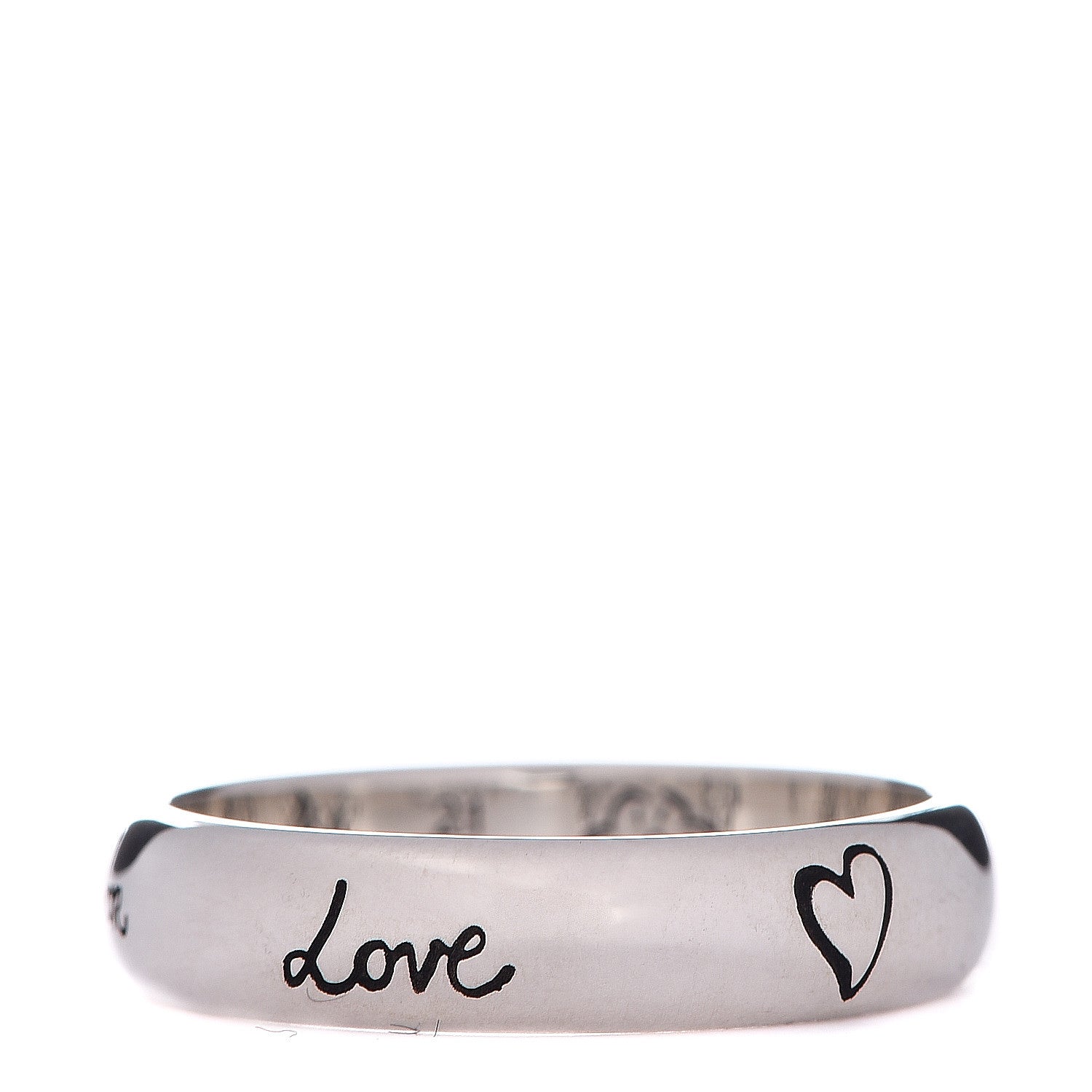 Gucci Sterling Silver Blind for Love Band Ring 61 9.5 4 of 6