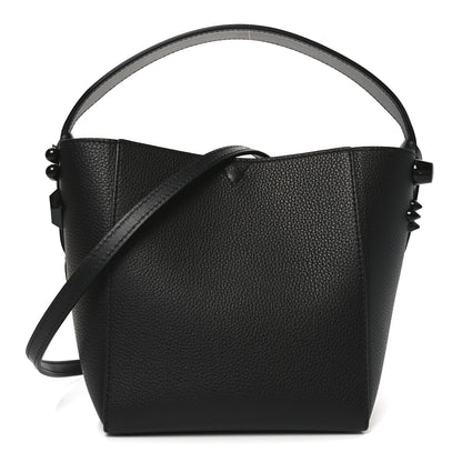 Christian Louboutin Calfskin Empire Spike Studded Mini Cabachic Bucket Bag Black 1 of 9
