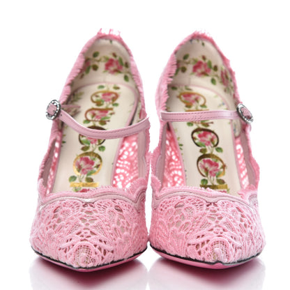 Gucci Lace Pizzo Venice Pumps 36 Sugar Pink 2 of 8