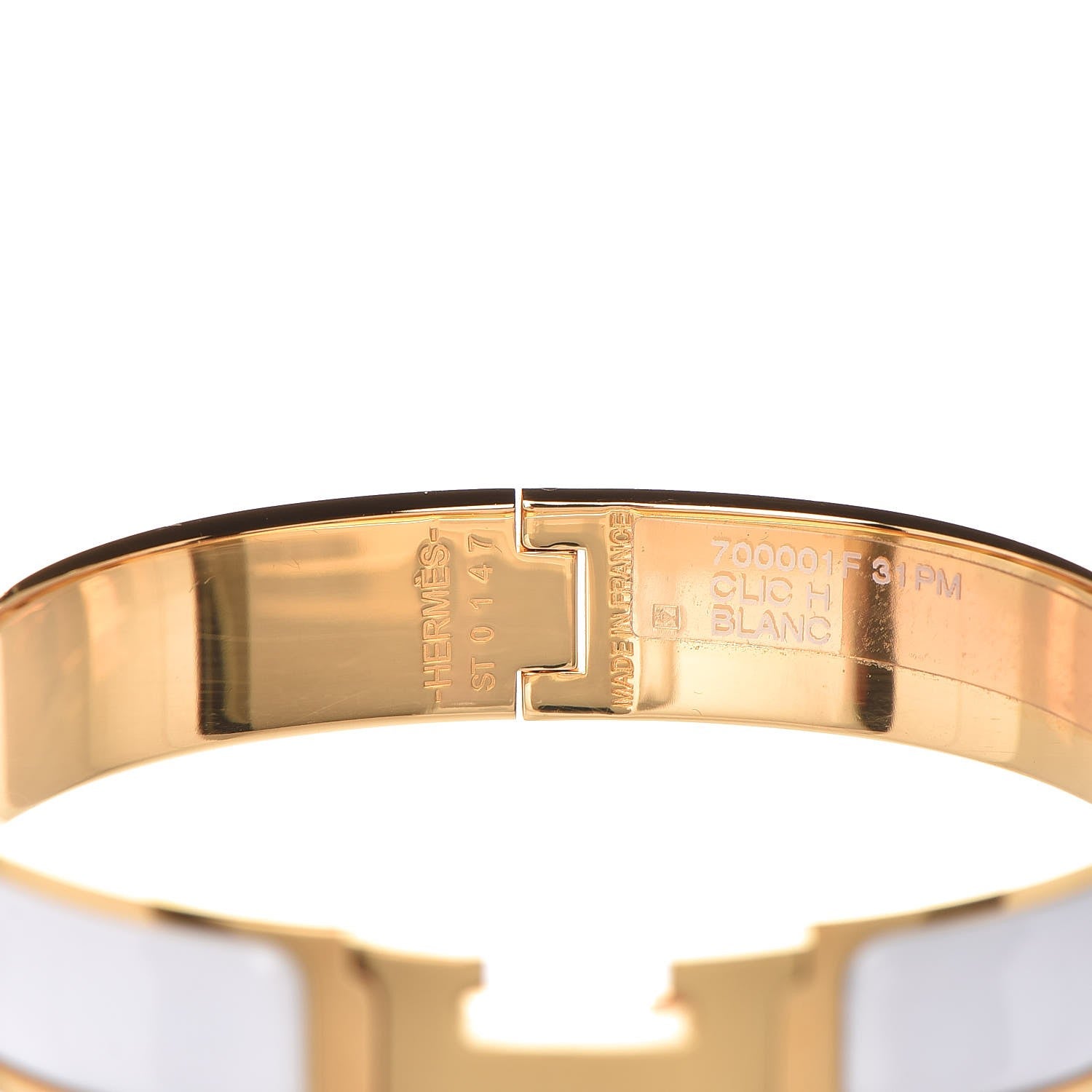 Hermes Enamel Narrow Clic Clac H Bracelet PM White 4 of 5