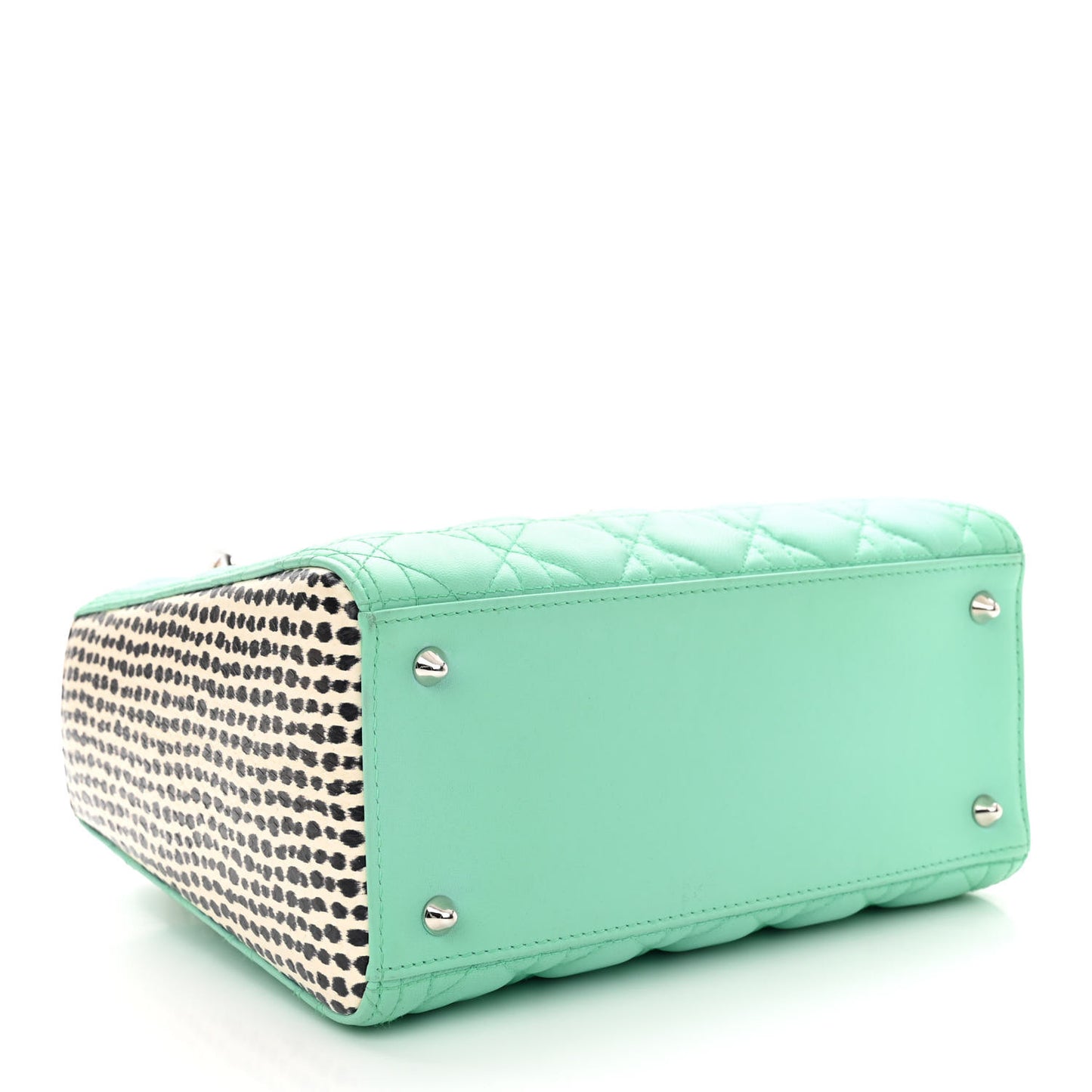 Lambskin Snakeskin Medium Lady Dior Light Blue Multicolor