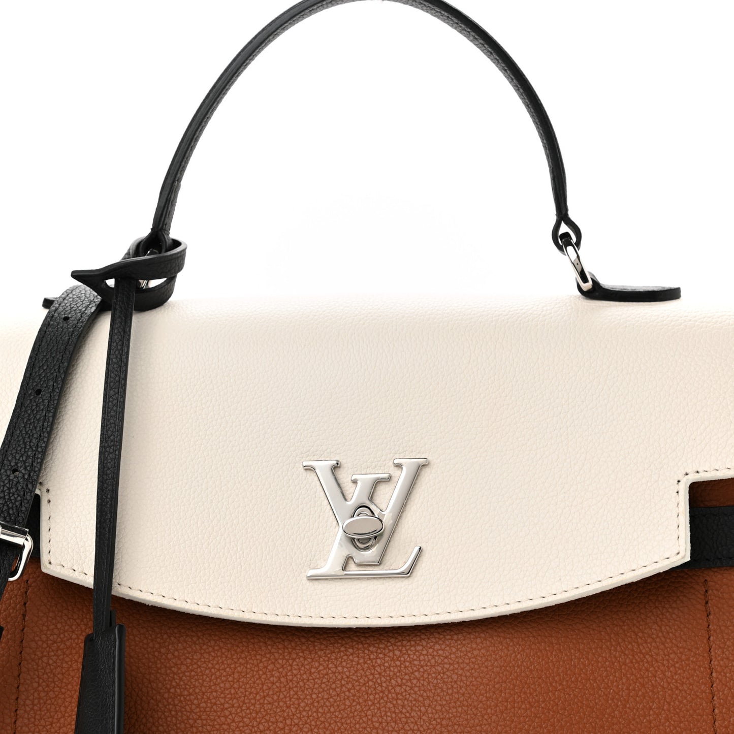 Soft Calfskin Lockme Ever Caramel Creme Black