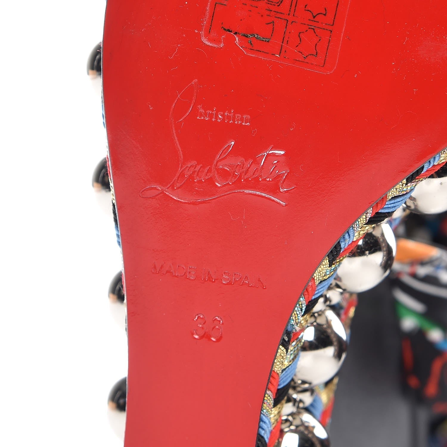 Christian Louboutin Patent Crepe Satin Loubitag Levantine 120 Wedge Sandals 36 Black 6 of 9