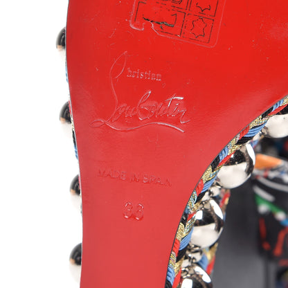 Christian Louboutin Patent Crepe Satin Loubitag Levantine 120 Wedge Sandals 36 Black 6 of 9