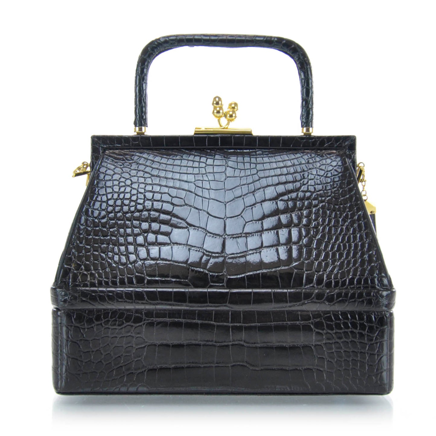 Crocodile Shoulder Bag Black