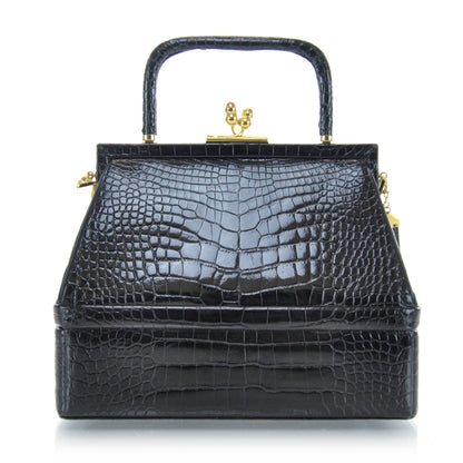 Judith Leiber Crocodile Shoulder Bag Black 2 of 9