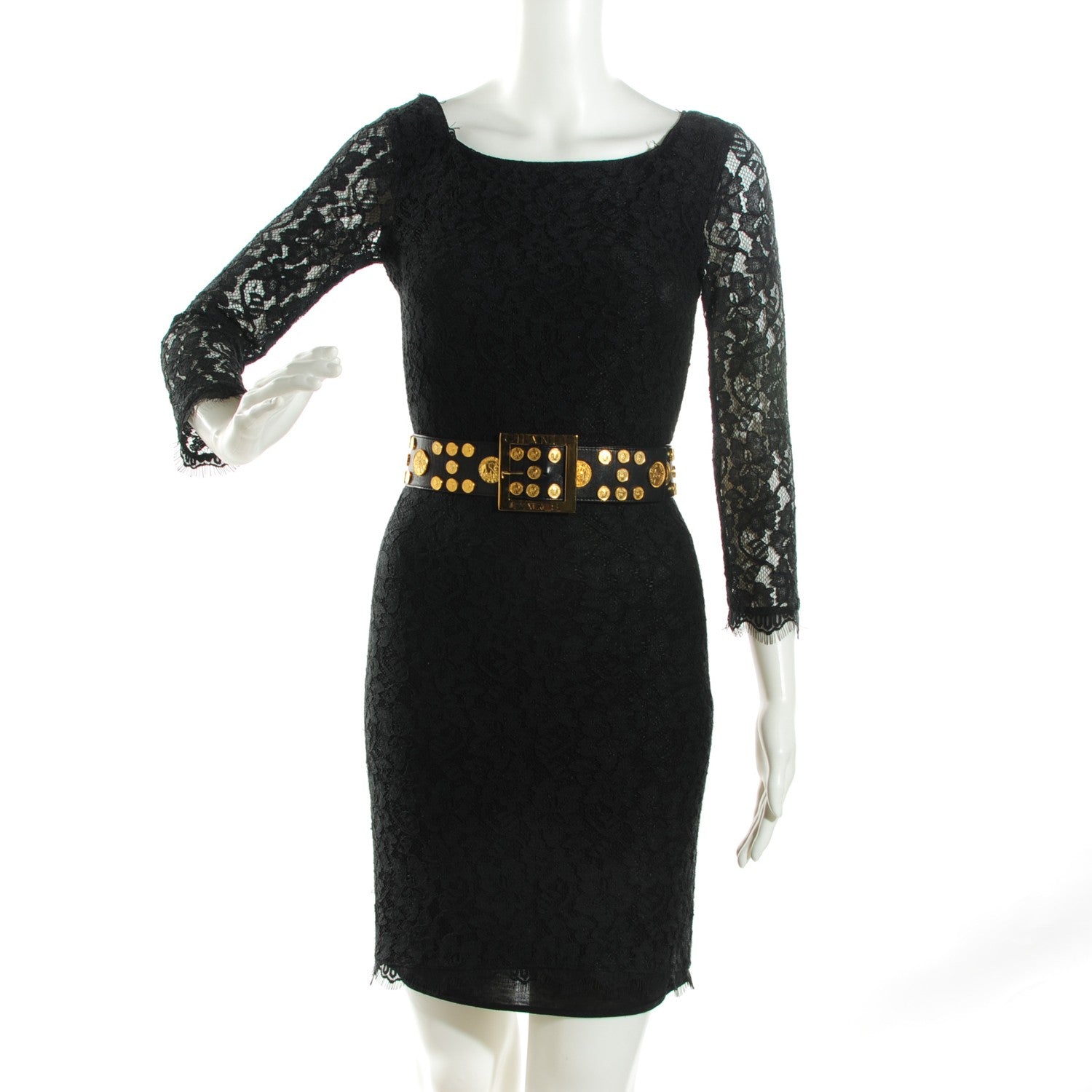 Chanel Lambskin Medallion Belt 30 75 Gold Black 2 of 5