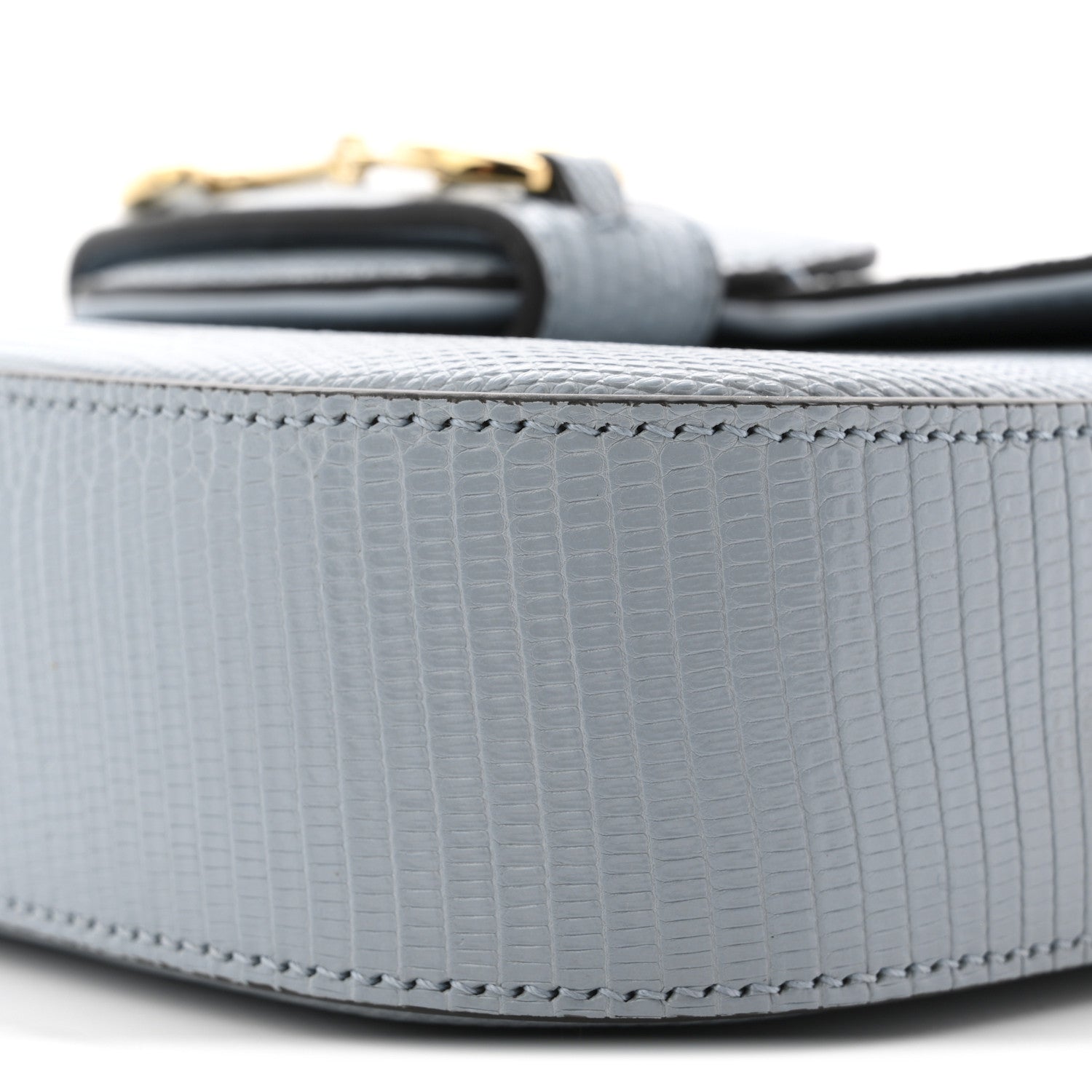 Gucci Lizard Web Mini Horsebit 1955 Shoulder Bag Light Blue 10 of 10