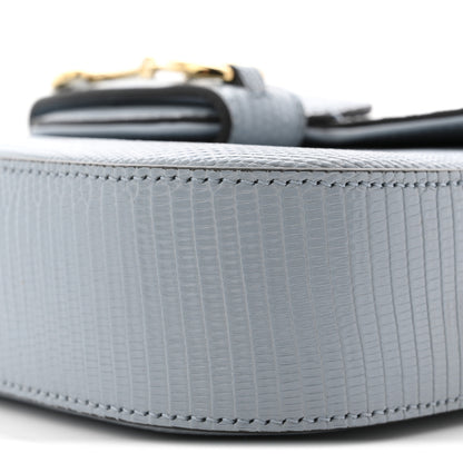 Gucci Lizard Web Mini Horsebit 1955 Shoulder Bag Light Blue 10 of 10