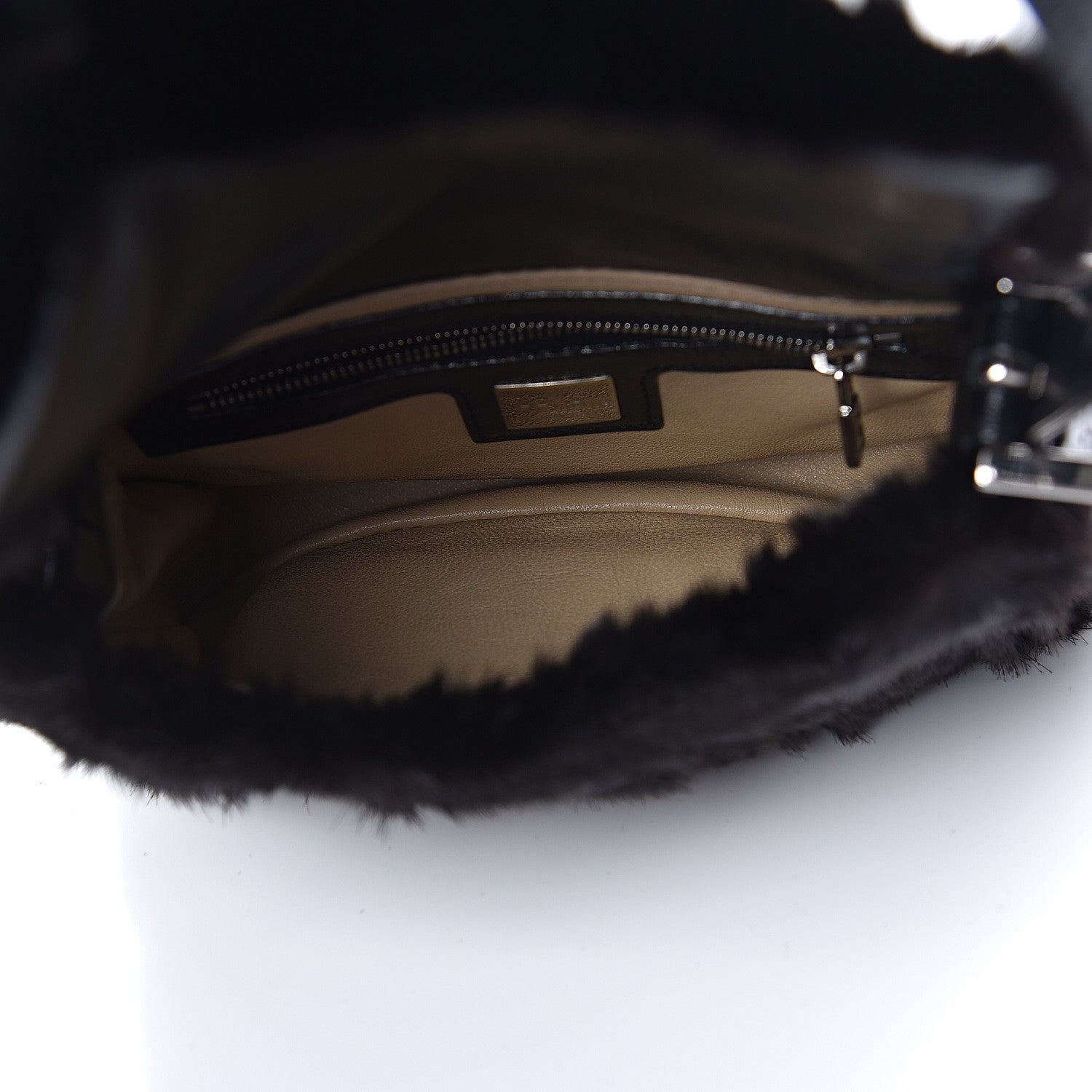 Fendi Rabbit Fur Crystal Baguette Black 5 of 10