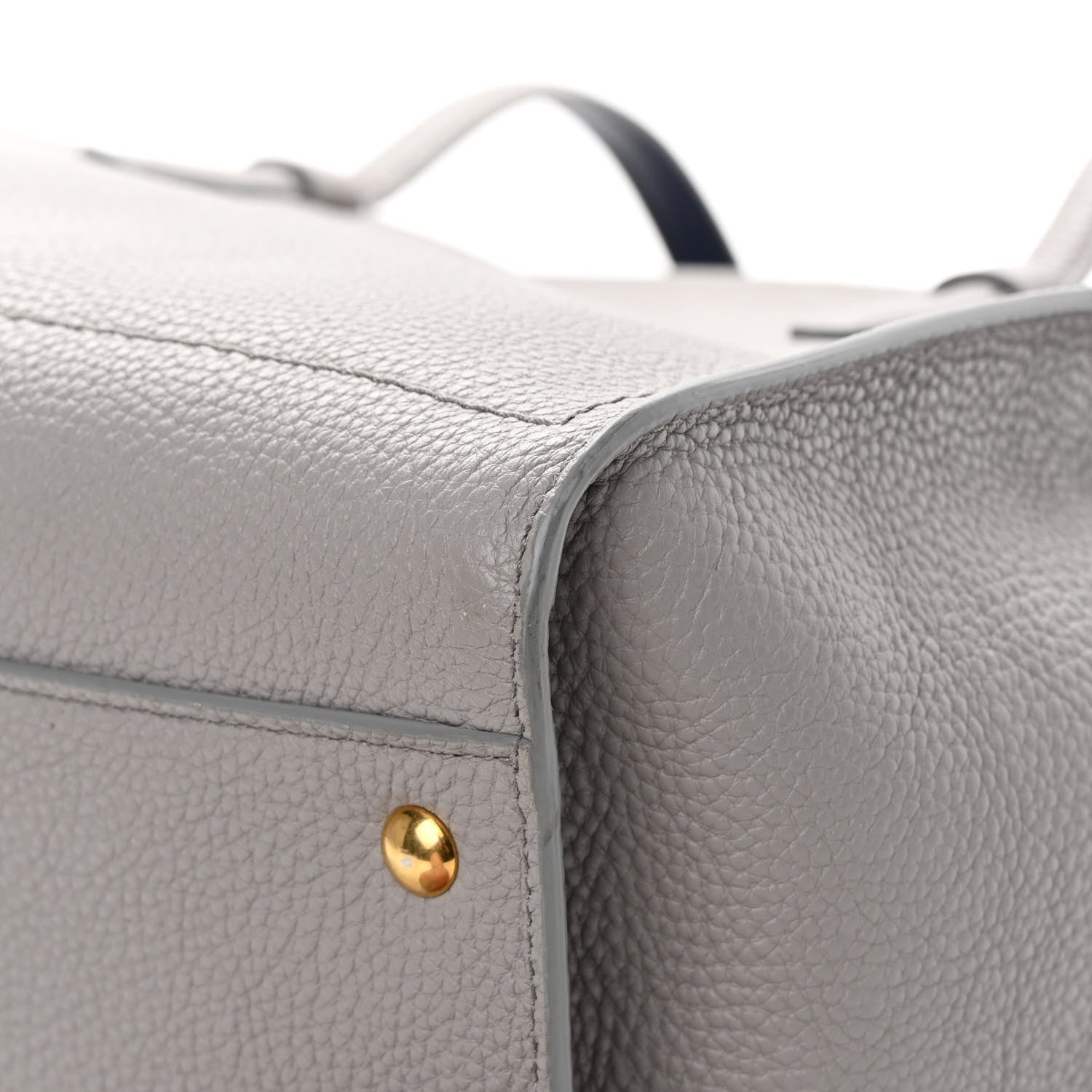 Salvatore Ferragamo Hammered Calfskin Double Handle Medium Amy Tote Grey Navy 11 of 14