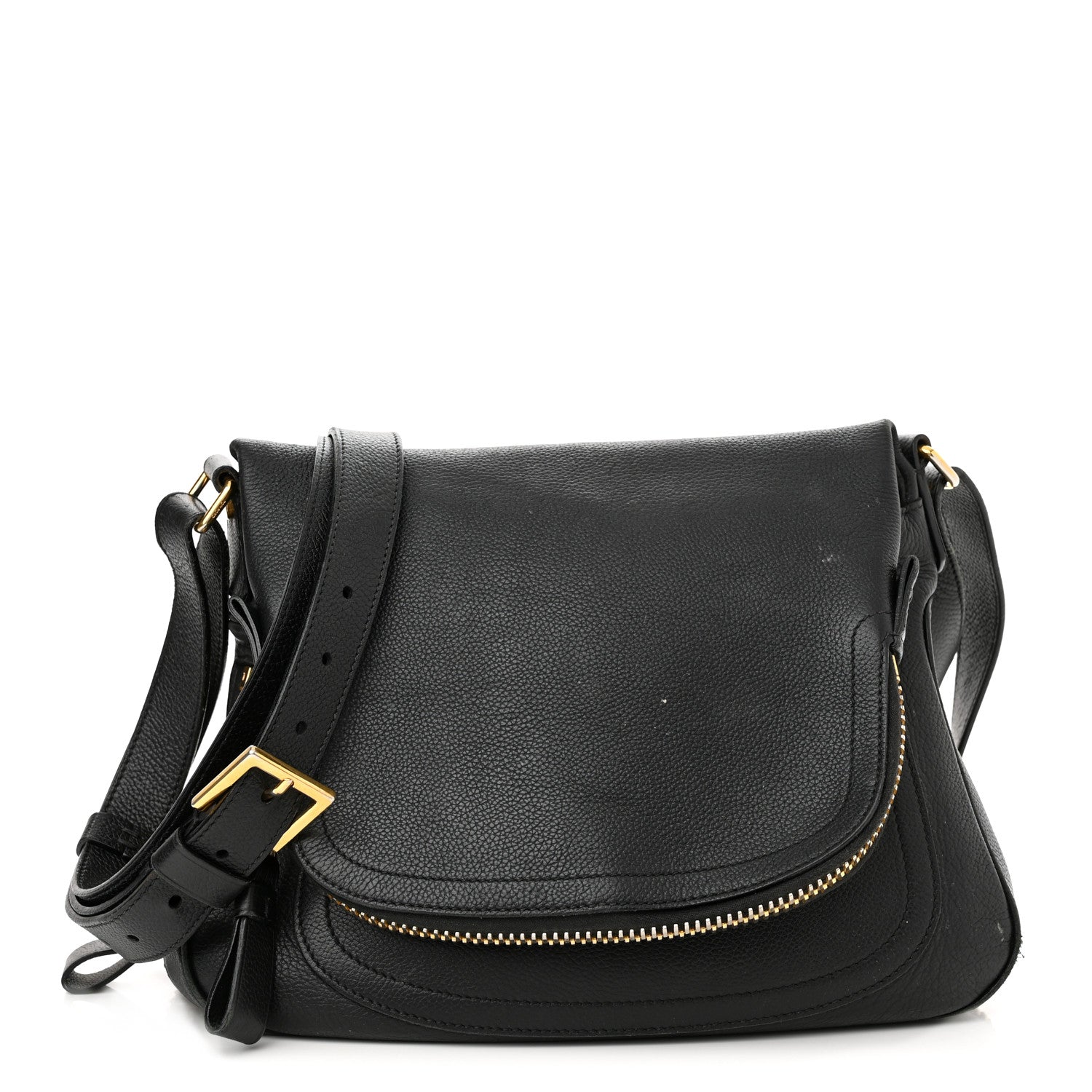 Tom Ford Grained Calfskin Medium Jennifer Crossbody Bag Black 1 of 14