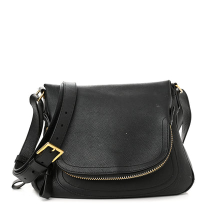 Tom Ford Grained Calfskin Medium Jennifer Crossbody Bag Black 1 of 14