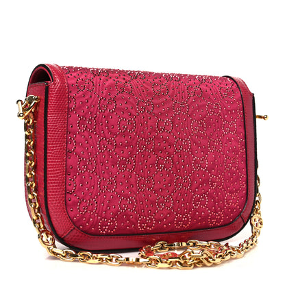 Gucci Canvas Calfskin Crystal GG Monogram Snakeskin Mini Horsebit 1955 Shoulder Bag Pink 3 of 11
