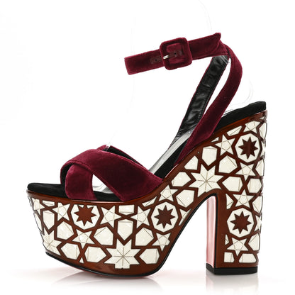Christian Louboutin Velvet Super Yaz Pearl 160 Sandals 38.5 Galata Black 1 of 7