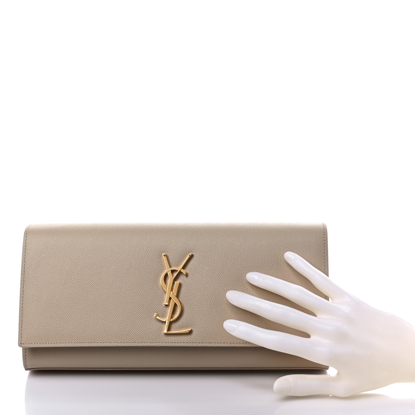 Grain De Poudre Classic Monogram Cassandre Clutch Nude Powder