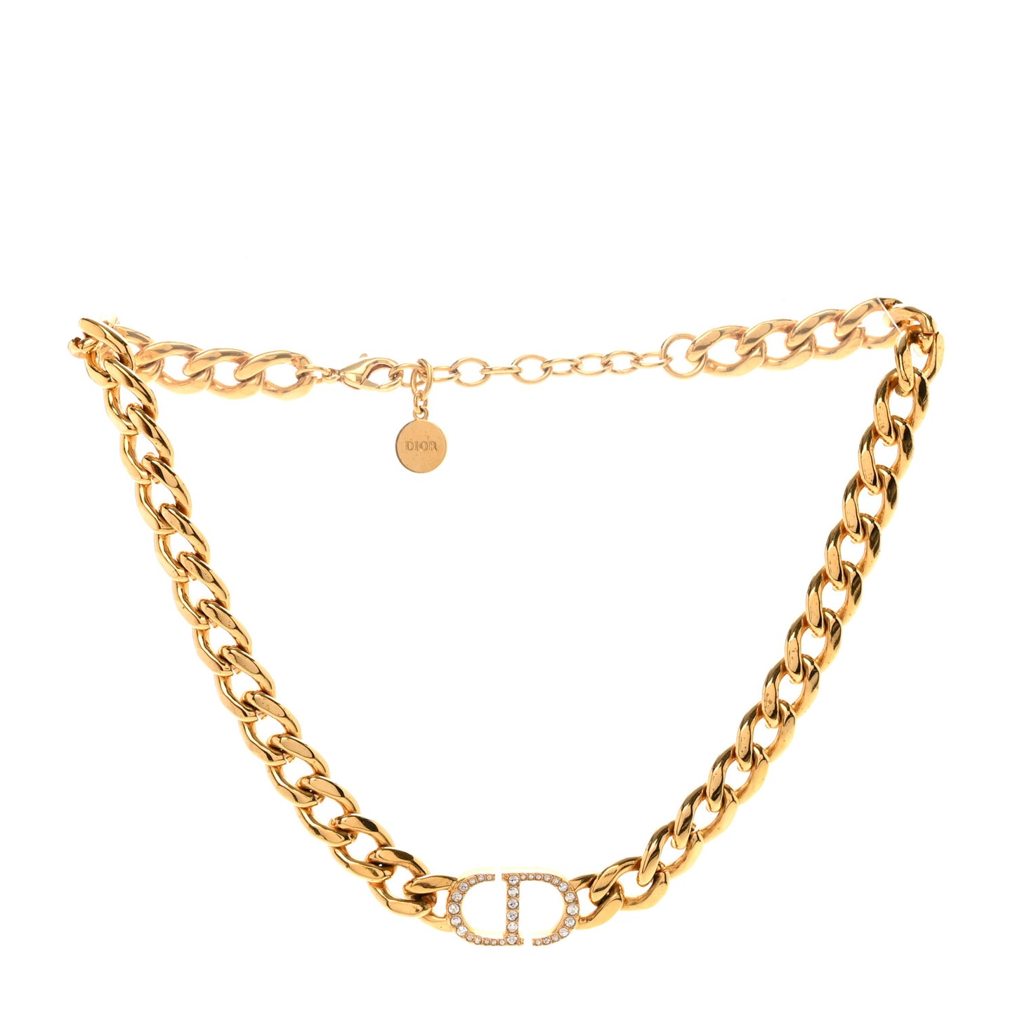 Metal Crystal 30 Montaigne Necklace Gold