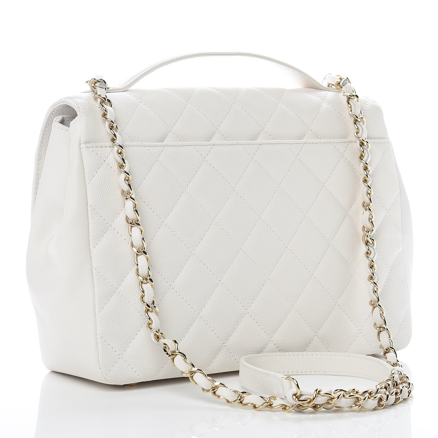 Chanel Caviar Quilted Large Business Affinity Flap White 3 of 10