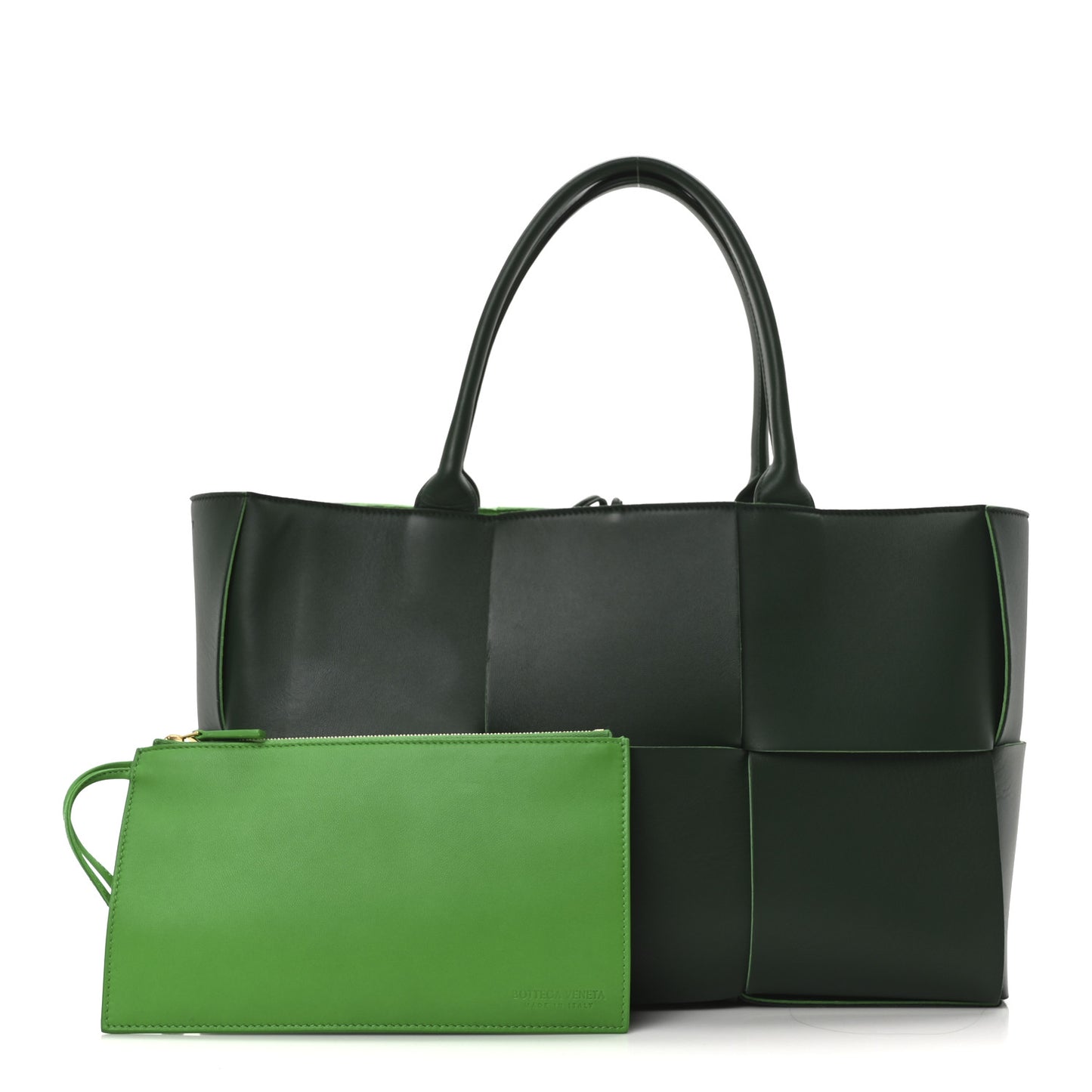 Calfskin Maxi Intrecciato Medium Arco Tote Raintree