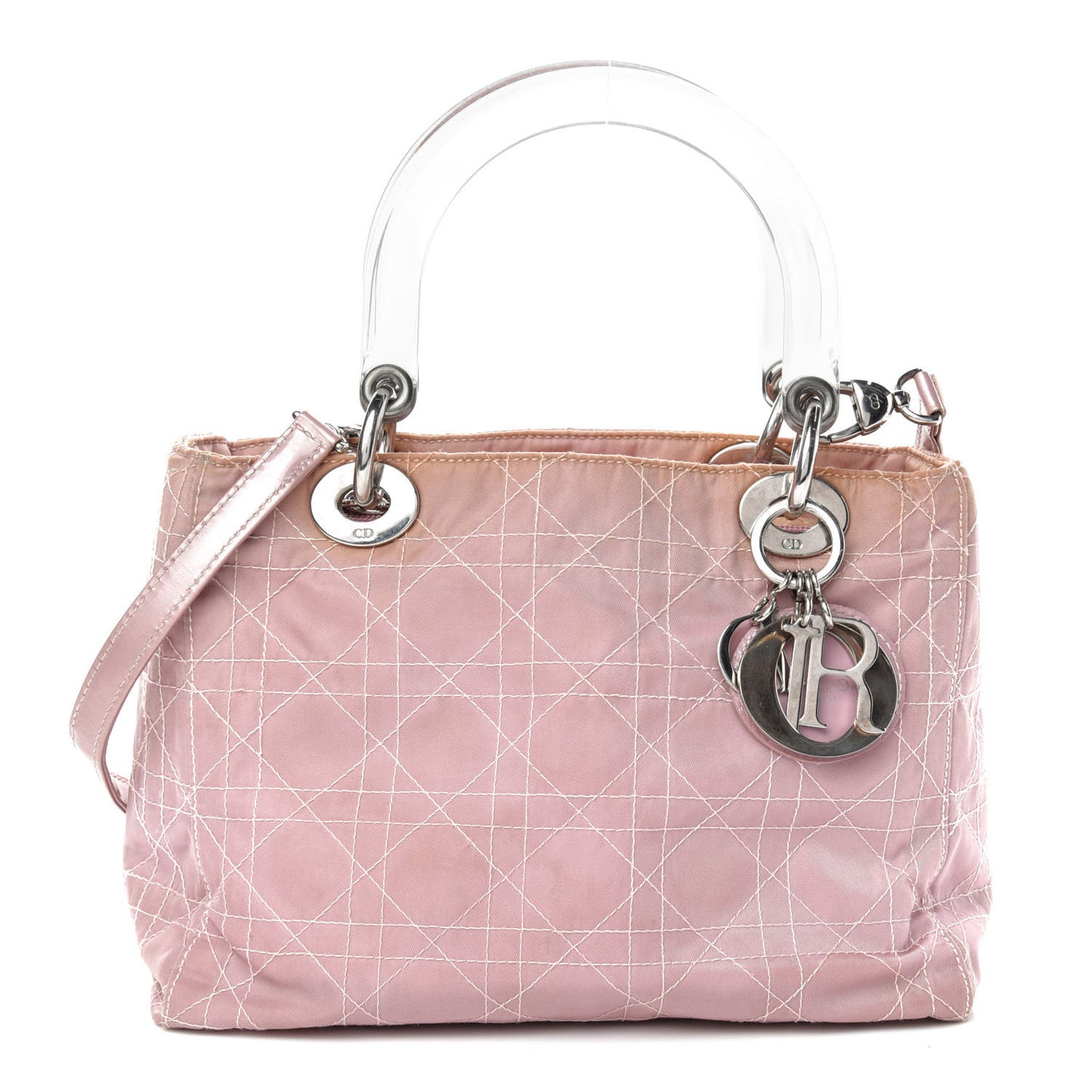 Satin Cannage Medium Lady Dior Pink