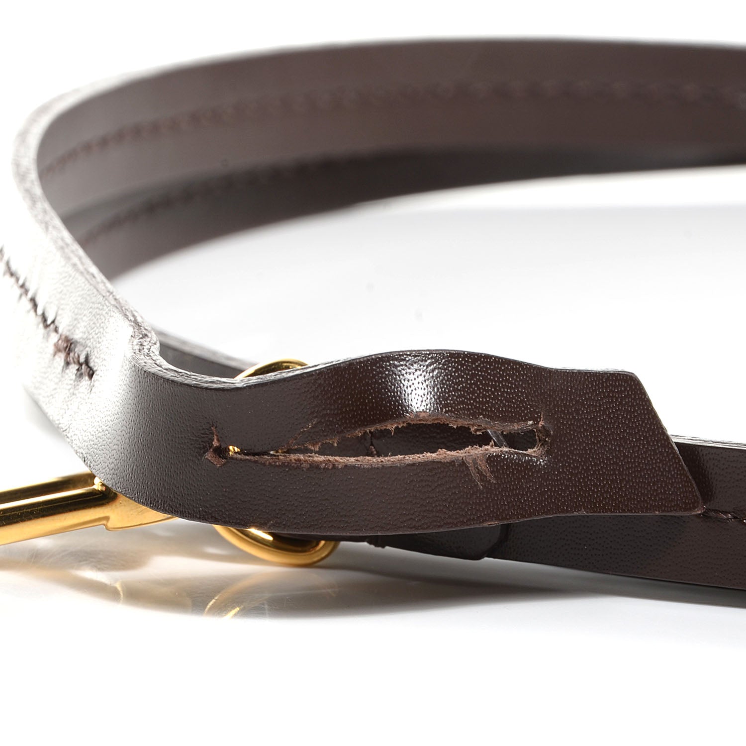 Louis Vuitton Calfskin 12mm Favorite Long Strap Brown 3 of 5