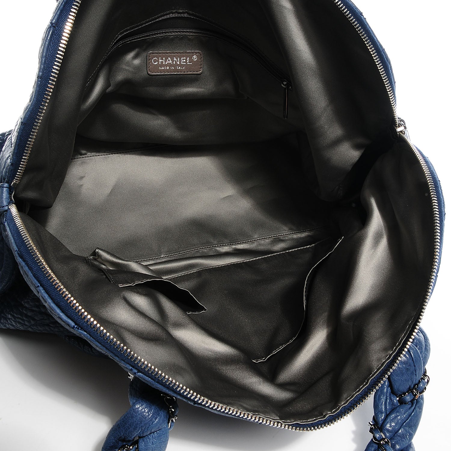 Chanel Leather Lady Braid Large Satchel Navy Blue 5 of 7