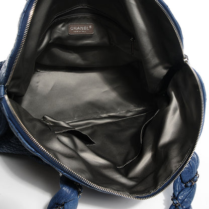 Chanel Leather Lady Braid Large Satchel Navy Blue 5 of 7