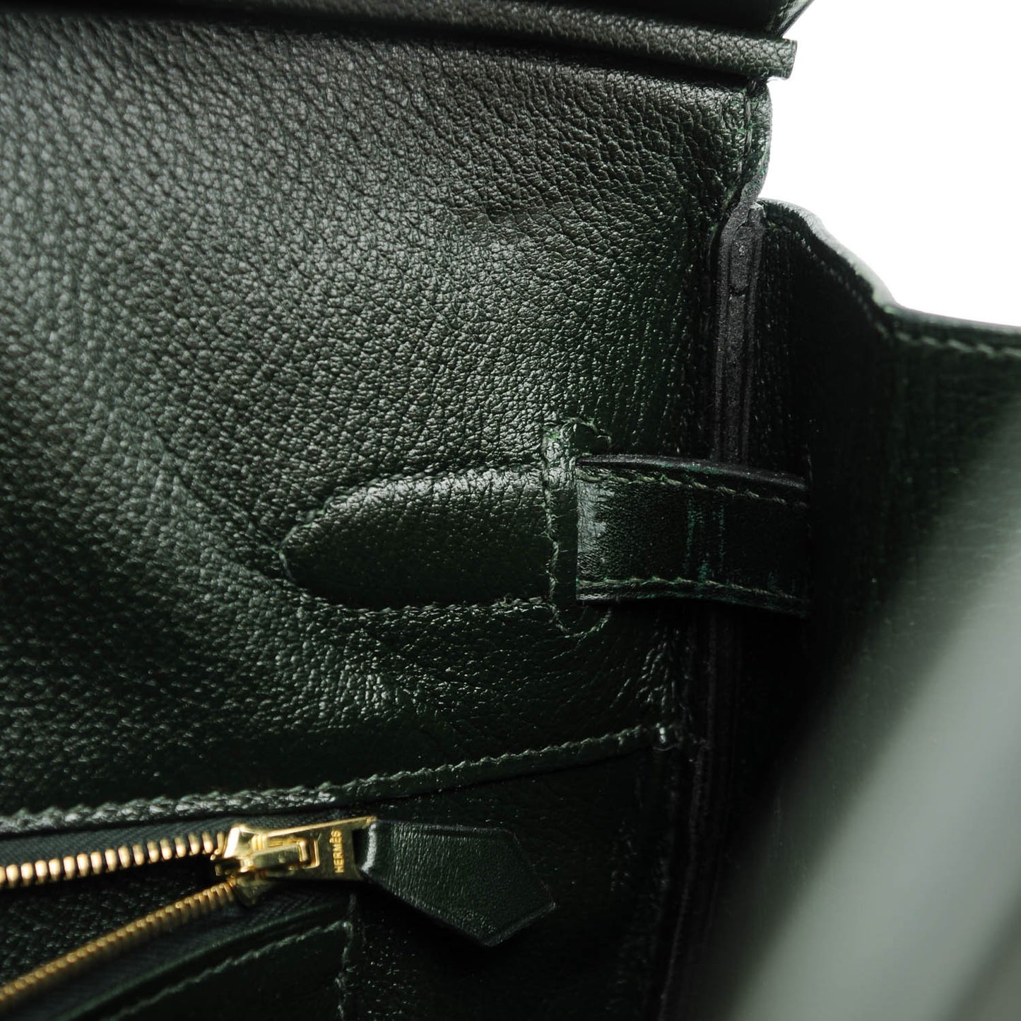 Box Vibrato Birkin 35 Vert Fonce